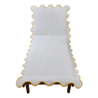 Chairish x Kassatex - Scallop Lounge Chair Cover, Yellow For Sale