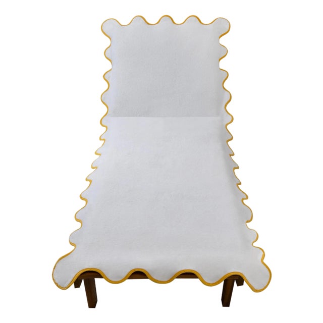 Chairish x Kassatex - Scallop Lounge Chair Cover, Yellow For Sale