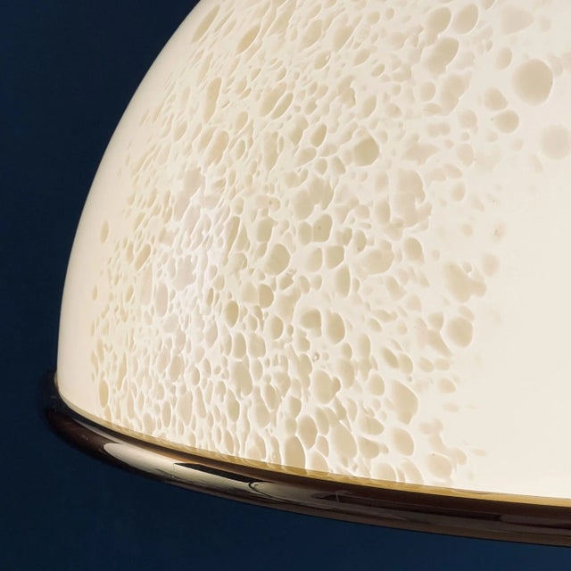 Mid-Century Modern Vintage Beige Murano Glass Pendant Lamp by F. Fabbian, Italy, 1970s For Sale - Image 3 of 13