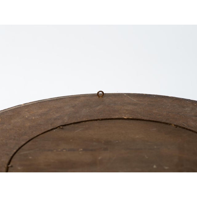 1950s Spanish Painted & Gold Gilt Wood Round Wall Mirror For Sale - Image 11 of 11
