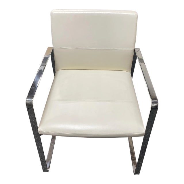 Celon White Leather Arm Chair by Bernhardt Design Lievore Altherr Molina For Sale