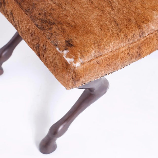 Late 20th Century Horse Hide Bench by Theodore Alexander For Sale - Image 5 of 8