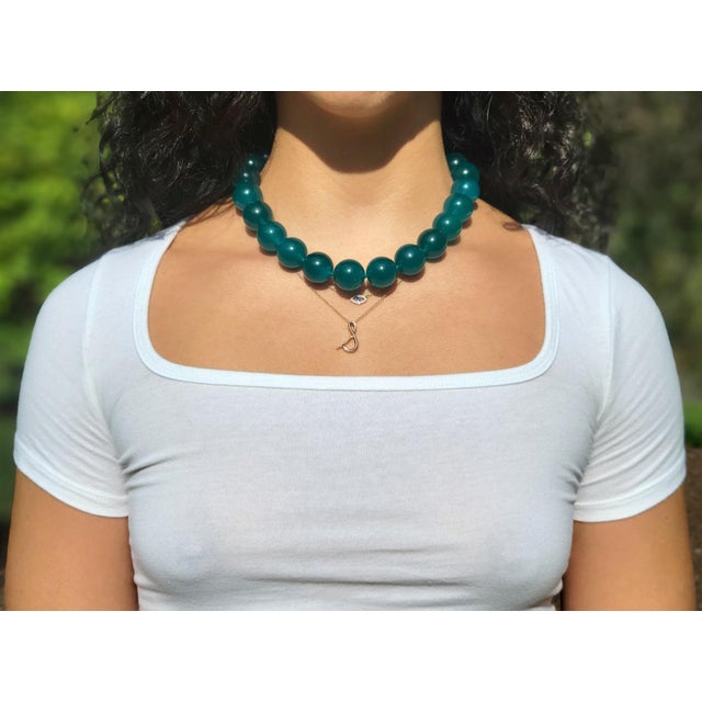 Mozambique Amazonite Beaded Necklace With Gold Plated Amazonite Clasp For Sale In Cleveland - Image 6 of 11