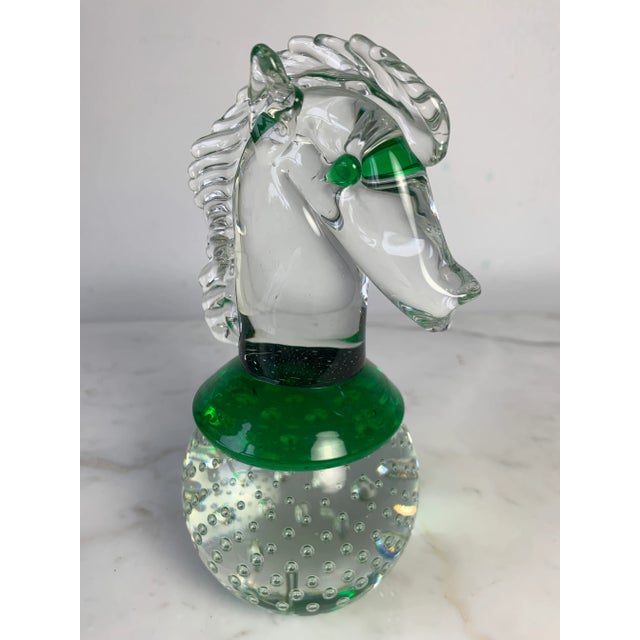 Mid-Century Modern Mid Century Horse Head Controlled Bubble Ball Paperweight For Sale - Image 3 of 10
