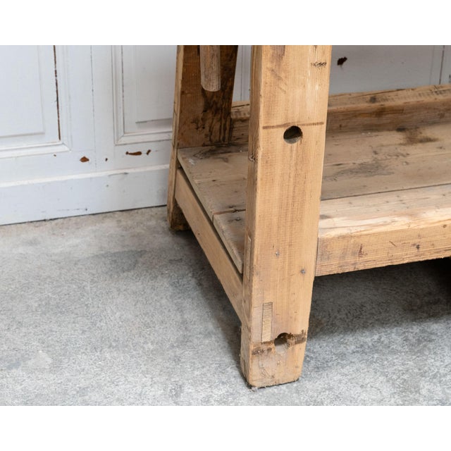 Antique Workbench in Fir Wood, 1940 For Sale - Image 12 of 16