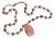 Carved Pink Rhodonite Beaded Pendant Necklace For Sale