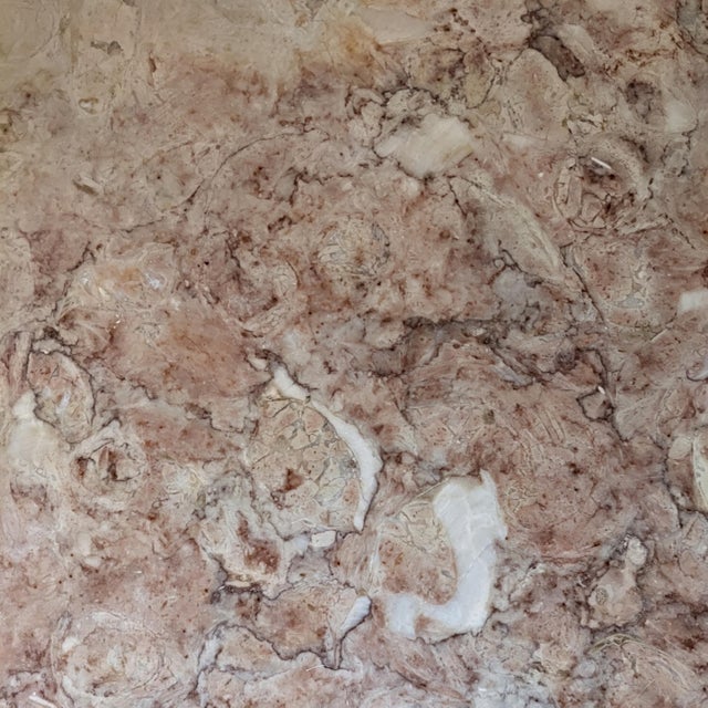 Early 20th Century 1920s Italian Pink Marble Cafe Style Side Table For Sale - Image 5 of 6