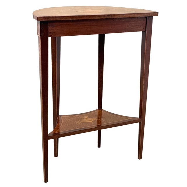 Brown Small Demi Lune Side Table from Edwards & Roberts, 1890 For Sale - Image 8 of 14