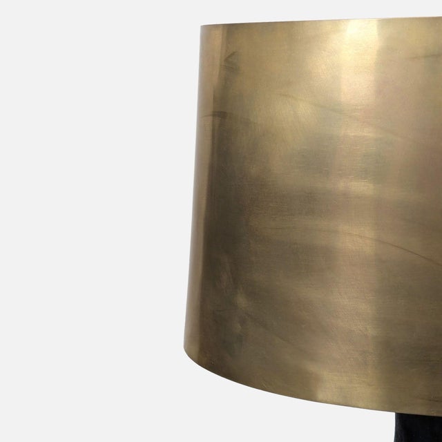 Visual Comfort Armato Modern Black Table Lamp With Brass Shade For Sale In San Francisco - Image 6 of 8