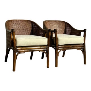 Vintage Costal McGuire Cane Lounge Chairs - a Pair For Sale
