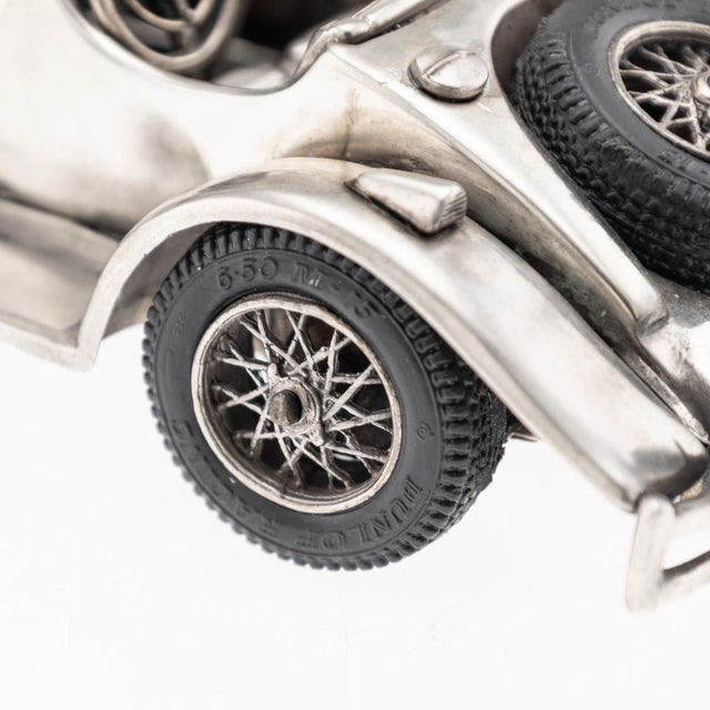 Vintage Silver Mercedes Benz SSK 1928 Roadster Model Car, 1960s For Sale - Image 17 of 18