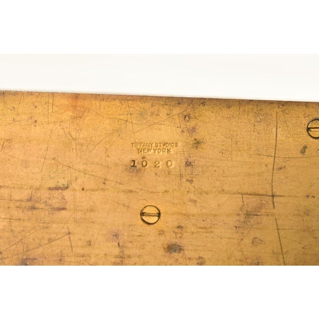 Tiffany Studios New York Bookmark Pattern Bronze Doré and Enamel Letter Rack For Sale - Image 11 of 13