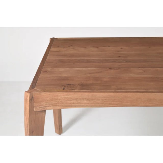 Modern SoLeoni 78" Solid Wood Dining Table Walnutlid Wood Dining Table Walnut For Sale - Image 3 of 4