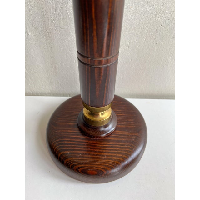 Dark Pine and Brass Table Lamp from Aneta, Sweden, 1970s For Sale - Image 6 of 11