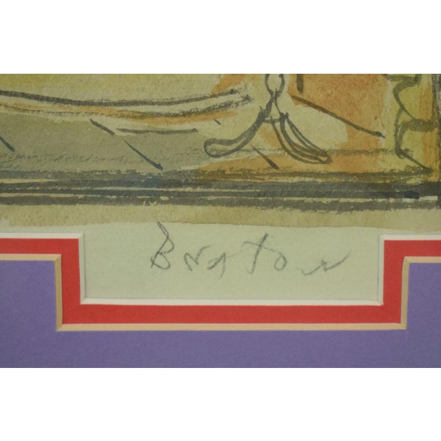 Traditional Cecil Beaton Watercolour Theatrical Set Design C1951 for Landscape W/ Figures For Sale - Image 3 of 4