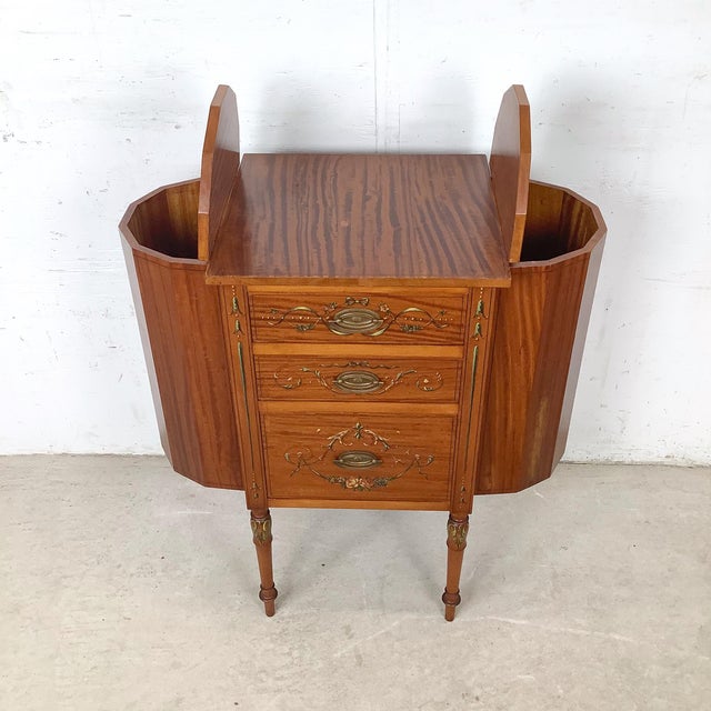 Traditional Antique American Adam Revival Martha Washington Sewing Cabinet by Aimone Mfg. Co., For Sale - Image 3 of 17