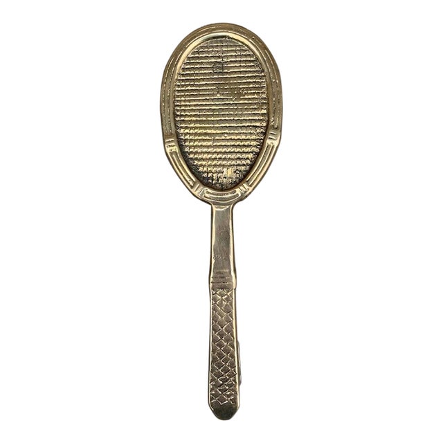 Vintage Cast Brass Tennis Racket Door Knocker For Sale