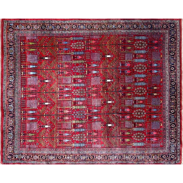 Exquisite Antique Persian Kurdish Bijar Halvayi Carpet - A Timeless Work of Art Step into a world of captivating beauty...