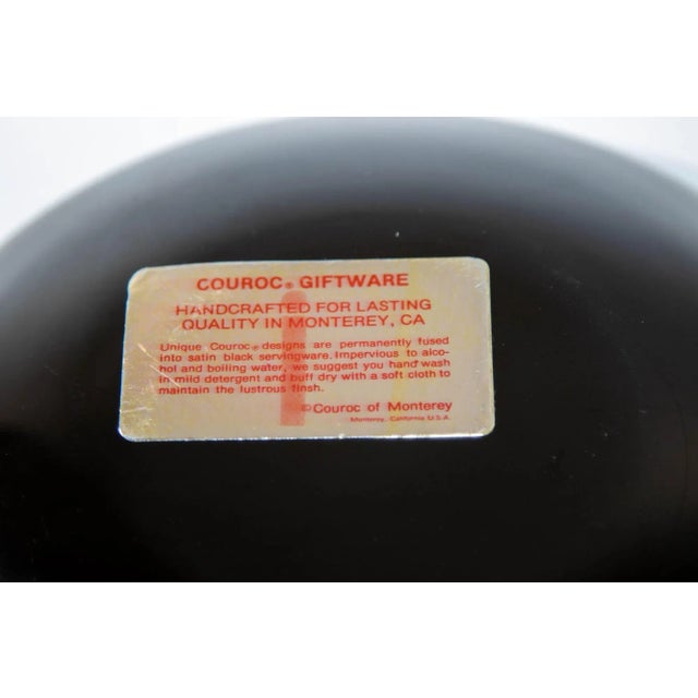 Mid 20th Century Circular Black Tray Platter Couroc of Monterey California 1960's For Sale - Image 5 of 9