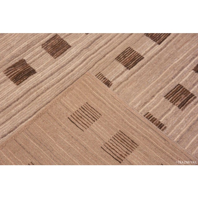 Brown Nazmiyal Collection Brown Geometric Squares Modern Rug For Sale - Image 8 of 8