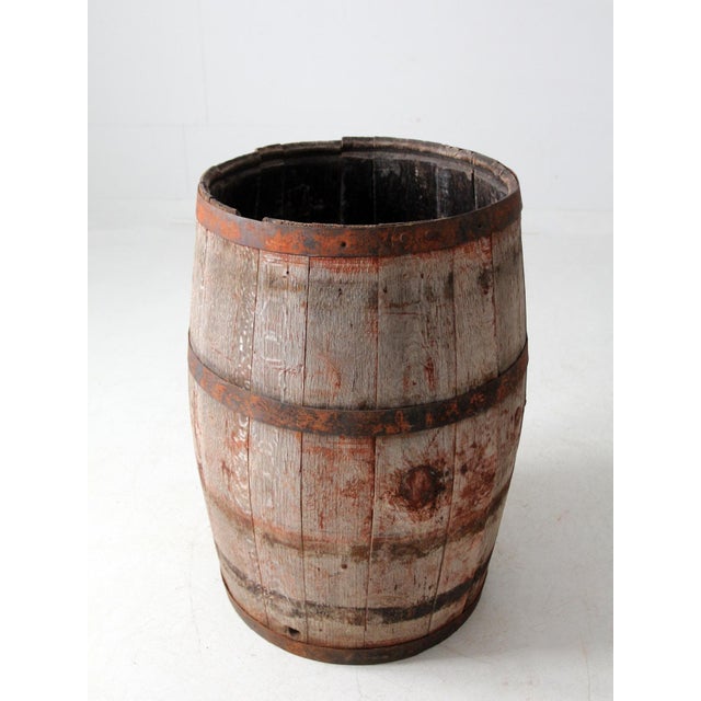 Antique Wooden Barrel For Sale - Image 4 of 13