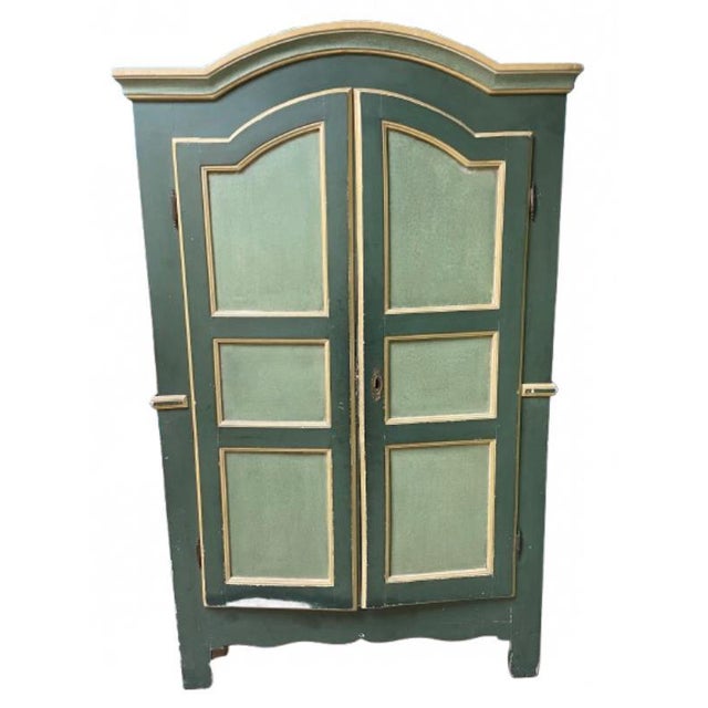 Green Lacquered Wardrobe, 1850s For Sale - Image 13 of 13