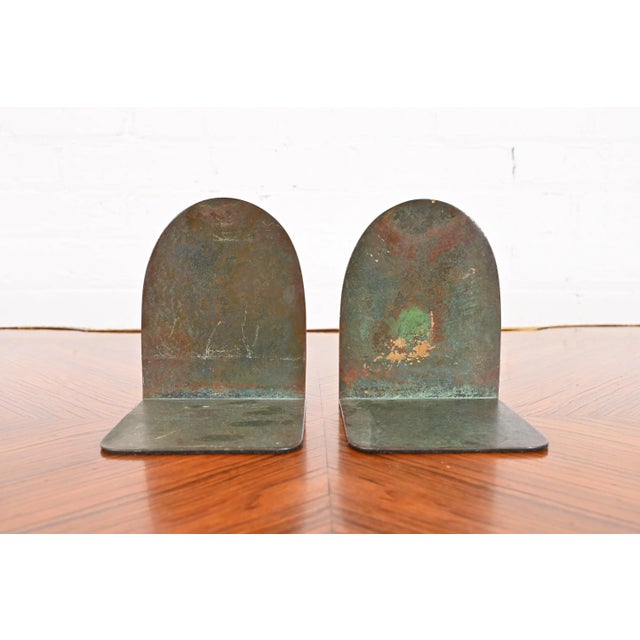 Tiffany Studios New York Bronze Buddha Bookends For Sale - Image 10 of 13