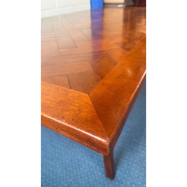 Vintage Farmhouse Dining Table With Parquet Top and Cabriole Legs For Sale - Image 13 of 15