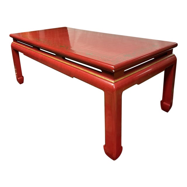 Chinese Ming Style Red Lacquered Coffee Table Chairish