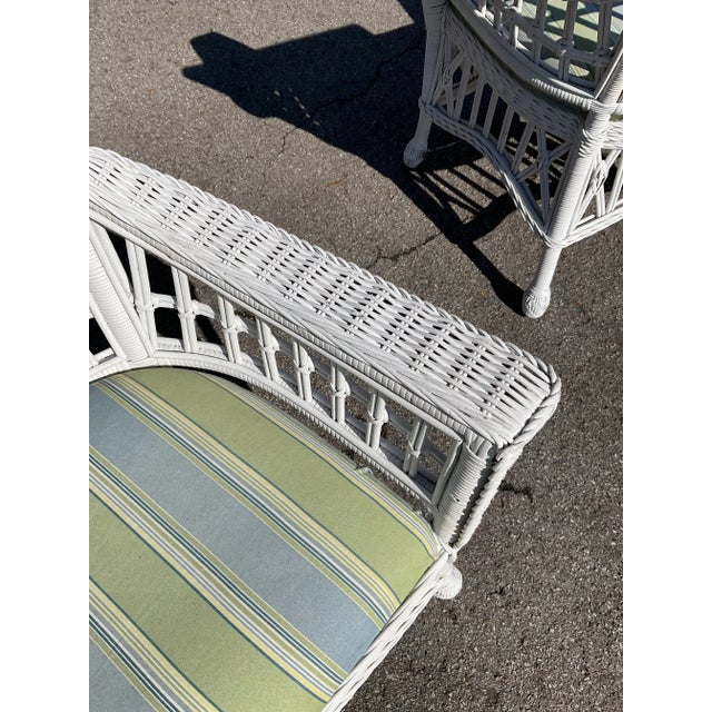 Wood Set of 2 Vintage Wicker Chairs For Sale - Image 7 of 10