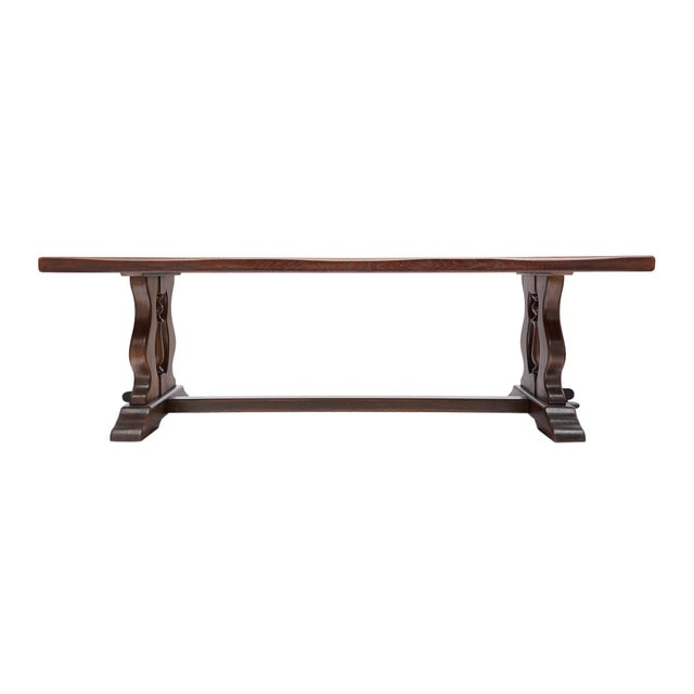 French dining table made of walnut from a monastery in the Rhone Valley, north of Lyon, France. This beautiful table has a...