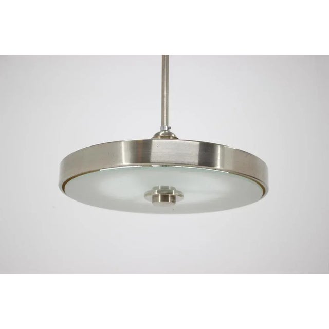 1930s Chrome and Glass Bauhaus Pendant Lamp, 1930s For Sale - Image 5 of 8
