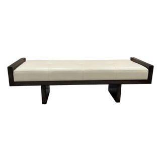 John Richard Virtu Leather Bench For Sale