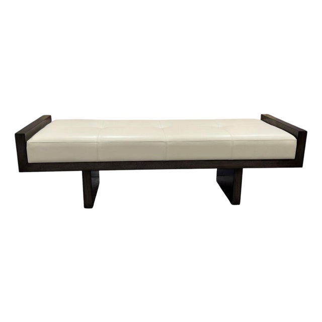 John Richard Virtu Leather Bench For Sale