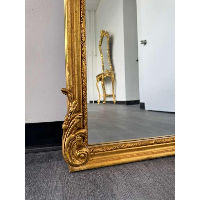 Rococo Gold Floor Mirror – Romantic Ornate Statement Piece For Sale - Image 11 of 12