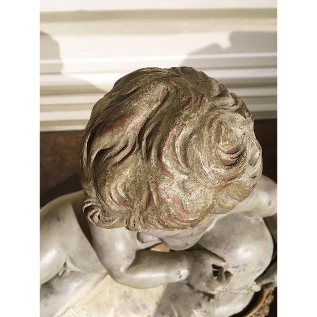 Memento Mori Child Skull Figure Sculpture, Faux White Marble, Late 17th Century For Sale - Image 15 of 17