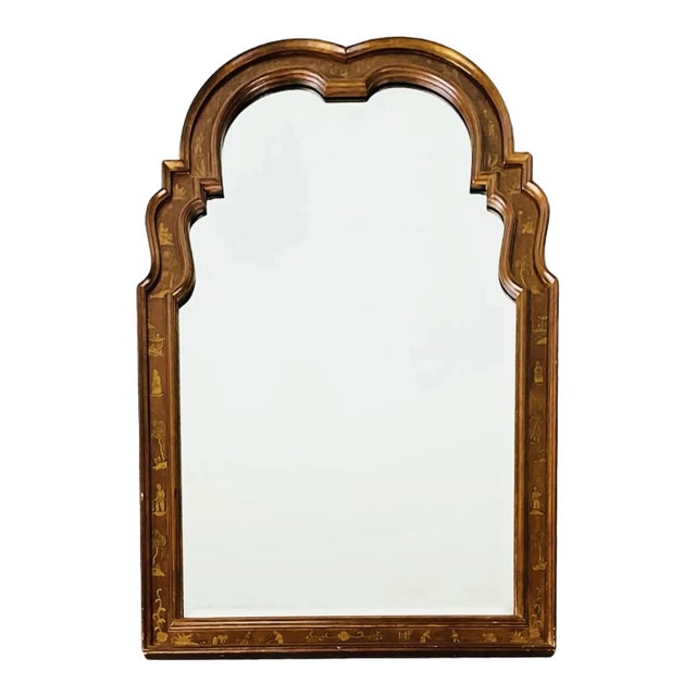 Early 20th Century Hand-Painted Gilt Chinoiserie Hall Mirror For Sale