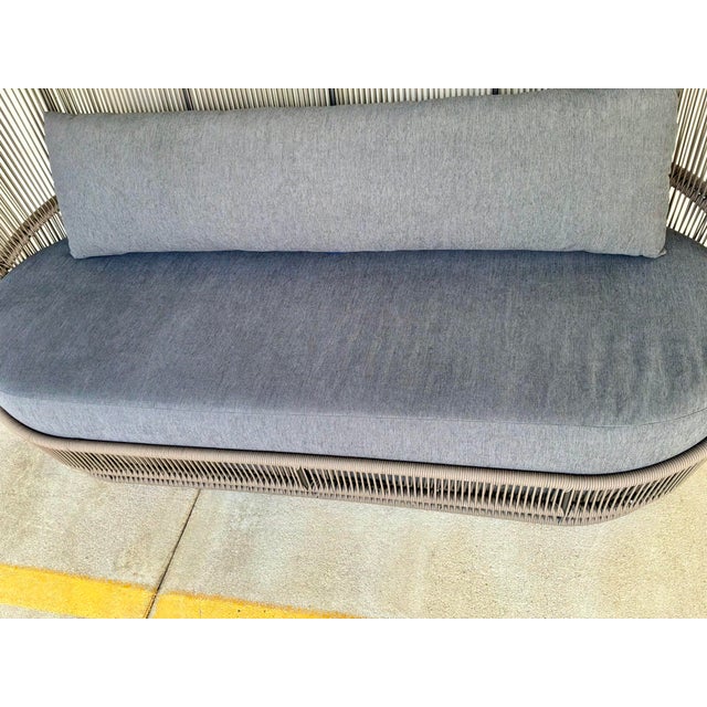 Outdoor Modern Taupe and Gray Azzurro Sofa and Chair Set of 2 For Sale - Image 9 of 10