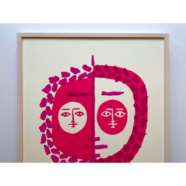 This Pablo Picasso very rare vintage 1972 Mid Century Modernist custom framed " Poteries-Ceramiques " French exhibition...