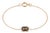 Smoky Quartz Emerald Cut Bracelet | 18k Gold Plated Chain Dainty Solitaire Gemstone Bracelet | Minimalist Jewelry Gift for Her For Sale