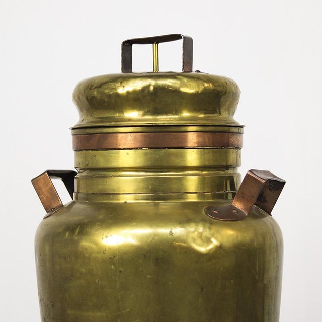 This unique antique French milk jug, also known as a canne à lait, was used in the 19th century to transport milk from the...