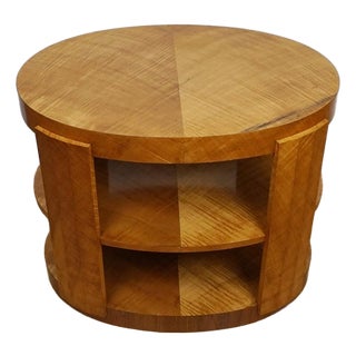 Art Deco Oval Side Table in Satin Birch Veneer from Markies Antiques, 1930s For Sale