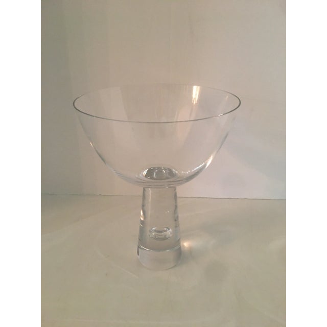 Orrefors Sweden 8” Crystal Pedestal Bengt Orup Bowl For Sale In Detroit - Image 6 of 6