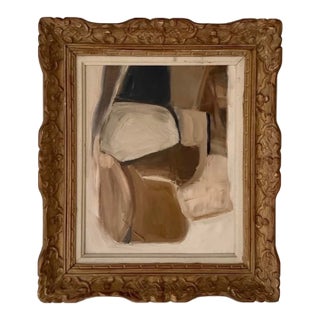 2026 Amanda Carol Collection Brown Tonal Abstract in Vintage French Frame For Sale