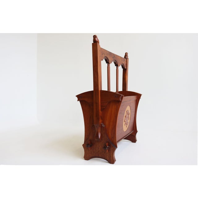 Antique Dutch Amsterdam School Magazine Rack, 1920s For Sale - Image 9 of 12