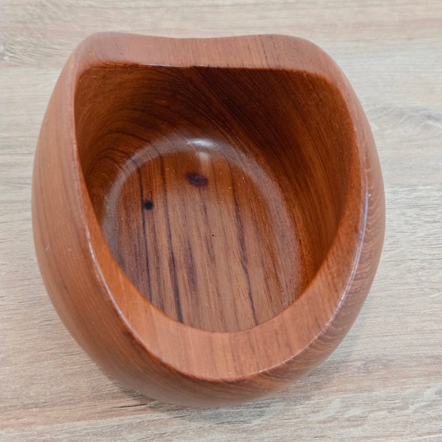 Mid 20th Century Vintage Teak Biomorphic Bowl Sowe Konst Sweden MCM Sigvard Nilsson Design 6" For Sale - Image 5 of 8
