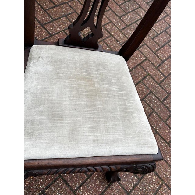 Edwardian Chippendale Revival Mahogany Dining Chairs, Set of 4 For Sale - Image 11 of 12
