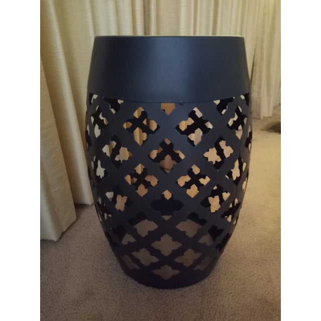 Late 20th Century Metal Lace Cut Garden Stool For Sale - Image 9 of 9