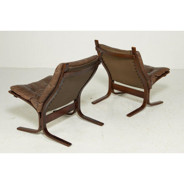 Vintage Danish Leather Siesta Chairs by Ingmar Relling, Set of 2, in Good conditions. Designed 1970 to 1979