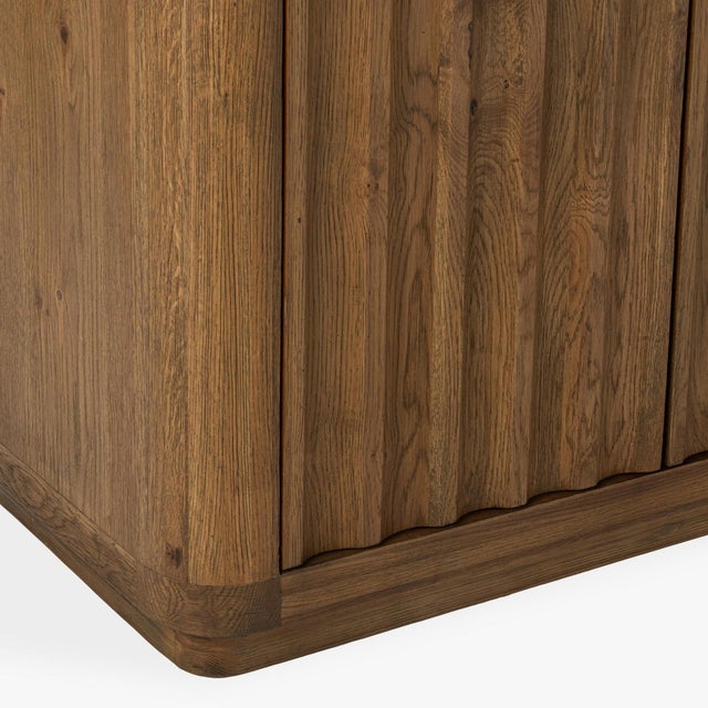 Wood Carson Oak Fluted Sideboard Credenza For Sale - Image 7 of 8